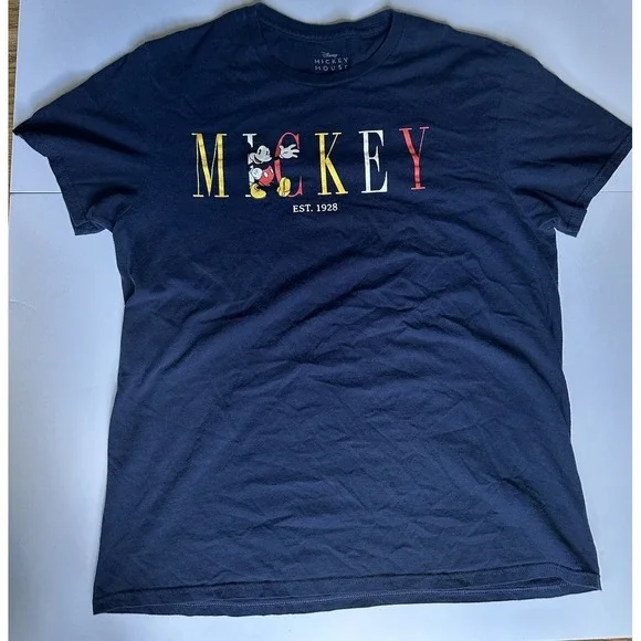 Mickey Mouse T Shirt Size Large Disney Est. 1928 Blue Men's Women's - Picture 1 of 4